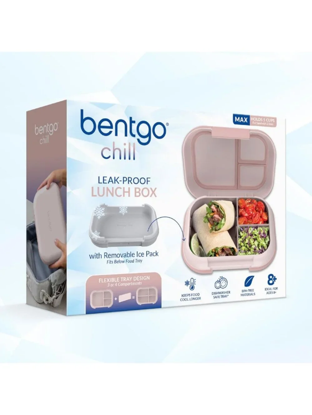 Leak-Proof XL Bento Lunch Box - 3 or 4 Compartment, Perfect for Meal Prep